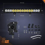 20" 75W 9000LM Osram P8/5W Chips Slim Spot/Flood LED Light Bar