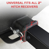 Hitch Mount Dual Flag Pole Holder Universal for Standard 2 inch Hitch Receivers - Compatible with Jeep, Truck, SUV, RV, Pickup, Camper Trailer, with Anti-Wobble Screw