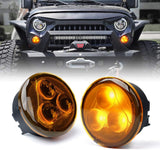 Xprite Amber Lens LED Turn Signal, Aluminum Front Blinker Lights Compatible with 2007-2018 Jeep Wrangler JK