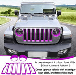 LAIKOU 9PCs Upgrade Front Grille Insert Grill Cover and Headlight Lamp Cover Trim Exterior Accessories fit for Jeep Wrangler JL JLU Sport/Sports