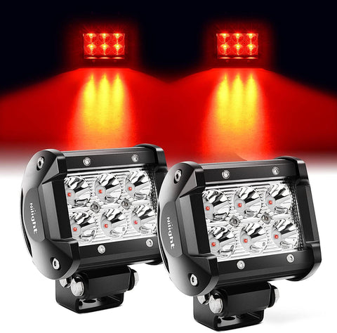 4" 18W 1260LM Double Row Red Spot LED Pods (Pair)