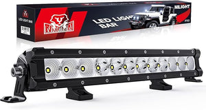 LED Light Bar 16 Inch 60W Flood Spot Combo Beam 7200LM Osram P8/5W Chips Offroad Single Row Slim Lights IP68 LED Driving Light for Pickup Truck SUV ATV UTV Boat Jeep