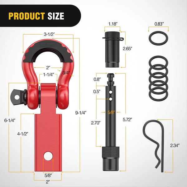 2 Inch Anti-Theft Shackle Hitch Receiver Set