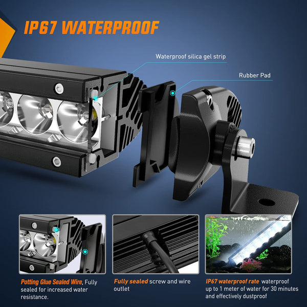 17" 80W 8000LM Slim Spot/Flood LED Light Bar