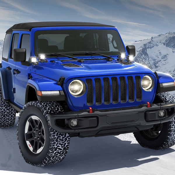 Dual Light Mounting Bracket for 2018-2023 Wrangler JL/JLU 2020-2023 Gladiator JT Front A-Pillar Assist Off Road LED Pod Light Work Light