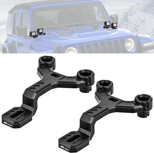 Dual Light Mounting Bracket for 2018-2023 Wrangler JL/JLU 2020-2023 Gladiator JT Front A-Pillar Assist Off Road LED Pod Light Work Light