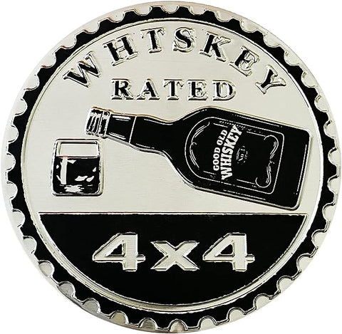 WHTSKEY Badge Rated Car Emblem, 4 x 4 Metal Automotive Badge
