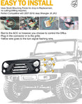 Xprite Front Grill with Turn Signals and Daytime Running Light, Matte Black Grille Compatible with 2007-2018 Jeep Wrangler JK JKU-Patent Design