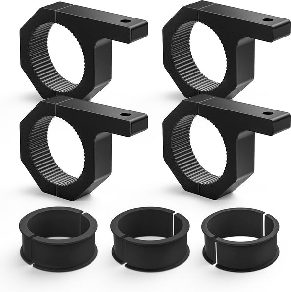 4PCS Roll Bar Clamps Mounting Brackets LED Light Mount Clamps Tube Light Mounts Fit on 2.135" 2.25" 2.375" 2.5” Bull Bars Roof Racks Roll Cages for ATV UTV Truck