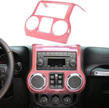 RT-TCZ for Jeep JK Center Console Dashboard Cover Trim, Pink Interior Accessories for Jeep Wrangler JK JKU 2011-2017