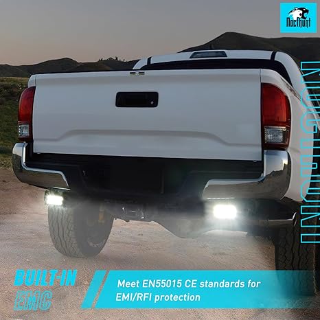 Flush Mount LED Pod Lights 2PCS 4.7 Inch 4LED Flood Beam Bumper Light LED Offroad Driving Lights Backup Reverse Light LED Work Light Grill Mount Light for Truck ATV UTV