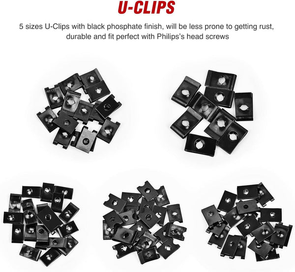 170 Pcs Car U-Clip Screw Assortment Kit