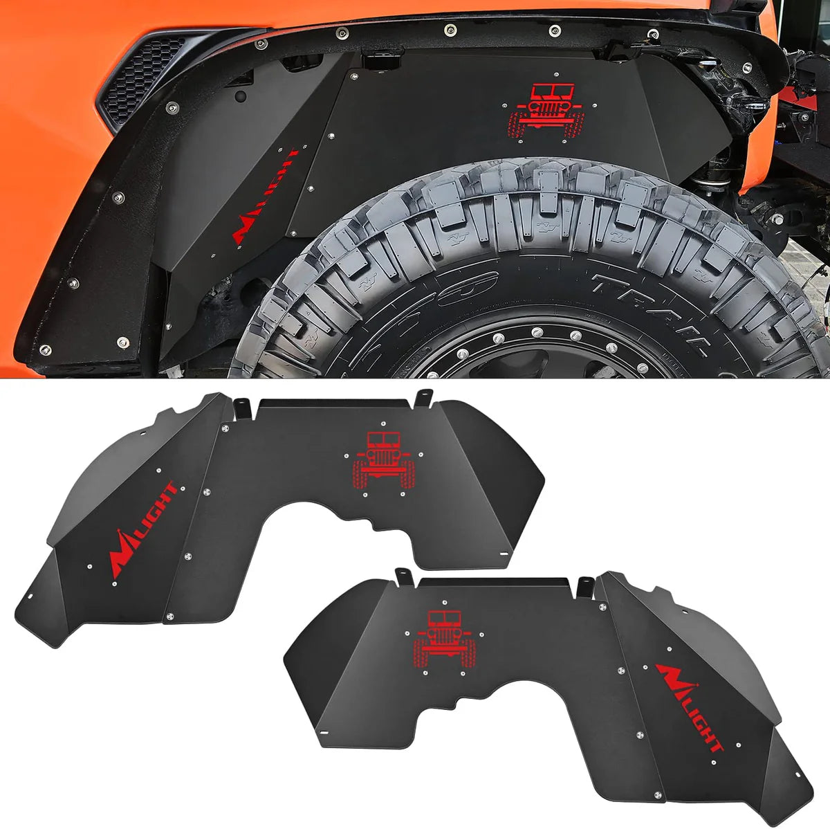 2018-2022 Jeep Wrangler JL JLU Front Inner Fender Liners Wheel Cover