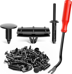 60PCS Blind Rivet Fender Flare Rocker Moulding Clip Bumper Shield Retainer Clip Assortment 6506007AA 68039280-AA 6030441 for Jeep Wrangler Chrysler Ford GMC Bonus Fastener Remover