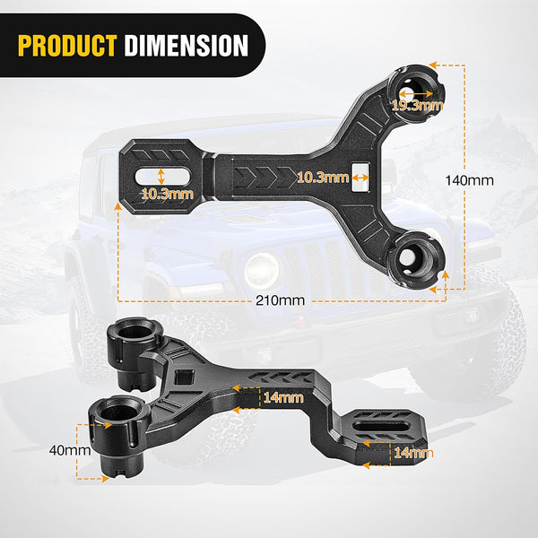 Dual Light Mounting Bracket for 2018-2023 Wrangler JL/JLU 2020-2023 Gladiator JT Front A-Pillar Assist Off Road LED Pod Light Work Light