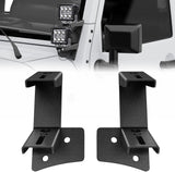 Dual A-Pillar Windshield Hinge Mount Bracket For 2007-2017 Wrangler JK/JKU 2DR 4DR (Pair)
