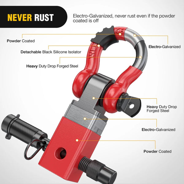 2 Inch Anti-Theft Shackle Hitch Receiver Set
