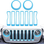 LAIKOU 9PCs Upgrade Front Grille Insert Grill Cover and Headlight Lamp Cover Trim Exterior Accessories fit for Jeep Wrangler JL JLU Sport/Sports
