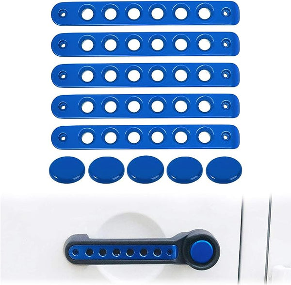 Side Door handle insert Grab Handle & Push Button Knobs Cover Trim Fit for Jeep Wrangler JK JKU 2007-2018