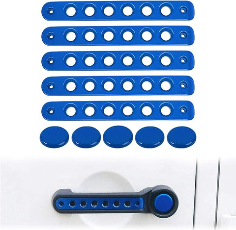 Side Door handle insert Grab Handle & Push Button Knobs Cover Trim Fit for Jeep Wrangler JK JKU 2007-2018