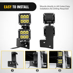 Dual A-Pillar Windshield Hinge Mount Bracket For 2007-2017 Wrangler JK/JKU 2DR 4DR (Pair)