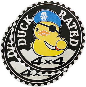 1 pc Duck Badge Rated Car Emblem, 4 x 4 Metal Automotive Badge, 3D Round Metal Car Badges Emblems, Car Badge Decals Stickers Compatible with Jeep Wrangler Vehicles Trucks SUV RV (Duck Rated-A)