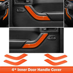 Opall Full Set Interior Decoration Trim Kit Steering Wheel& Center Console Air Outlet Trim, Door Handle Cover Inner For Jeep Wrangler JK JKU 2011-2017 2 Door &4 Door