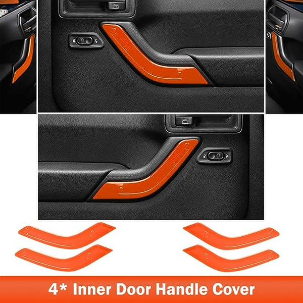 Opall Full Set Interior Decoration Trim Kit Steering Wheel& Center Console Air Outlet Trim, Door Handle Cover Inner For Jeep Wrangler JK JKU 2011-2017 2 Door &4 Door