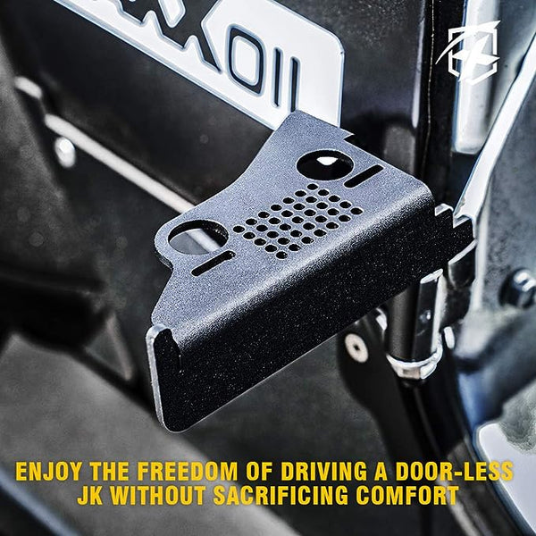 Metal Steel Front Door Foot Pegs Rest Pedals for 2007-2018 Jeep Wrangler JK JKU Accessories - 1 Pair