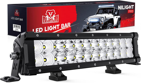 13.5 Inch LED Light Bar 120W Flood Spot Combo Beam 14400LM Osram P8/5W Chips Offroad Lighting IP68 LED Driving Light for Pickup Truck SUV ATV UTV Boat 4x4 Jeep