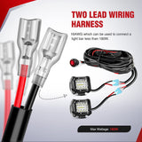 16AWG Wire Harness Aluminium Kit 2 Leads W/ 12V 3Pin Switch | 3 Fuses | 4 Spade Connectors