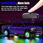 Wheel Lights for Truck, 14.5inch Wheel RGB Lights w/Sequential & Color Changing for Car Rim 17inch and 18inch Vehicle Waterproof Wheel Ring Light w/APP/RF Control DC 12V for Truck SUV Car