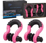 Aya Gear D Ring Shackle (2 Pack) 62,700 Ibs Break Strength with 7/8" Screw Pin and Shackle Isolator & Washers Kit for Tow Strap Winch, Off Road Vehicle Recovery Jeep Truck