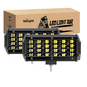 6.5" 72W 7200LM Quad Row Spot Led Light Bars (Pair)