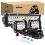 12" 300W Triple Row Spot/Flood Led Light Bar Kit | 4" 60W Led Pods (Pair)