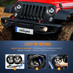 7" Round LED Headlight High Low Beam For Jeep Wrangler JK TJ JL CJ 1997-2020 Rubicon Sahara Hummber H1 H2