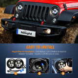 7" Round LED Headlight High Low Beam For Jeep Wrangler JK TJ JL CJ 1997-2020 Rubicon Sahara Hummber H1 H2