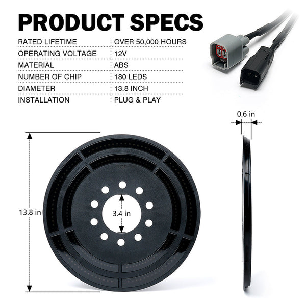 Jeep Wrangler 14" Dual Ring Spare Tire Brake Light | Typhoon Series