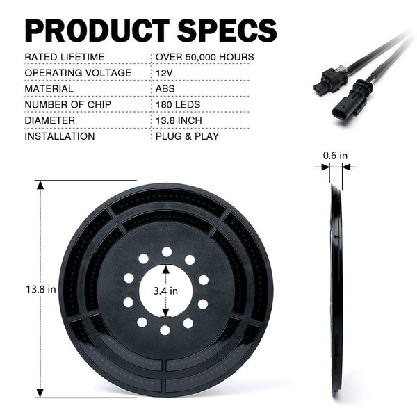 Jeep Wrangler 14" Dual Ring Spare Tire Brake Light | Typhoon Series