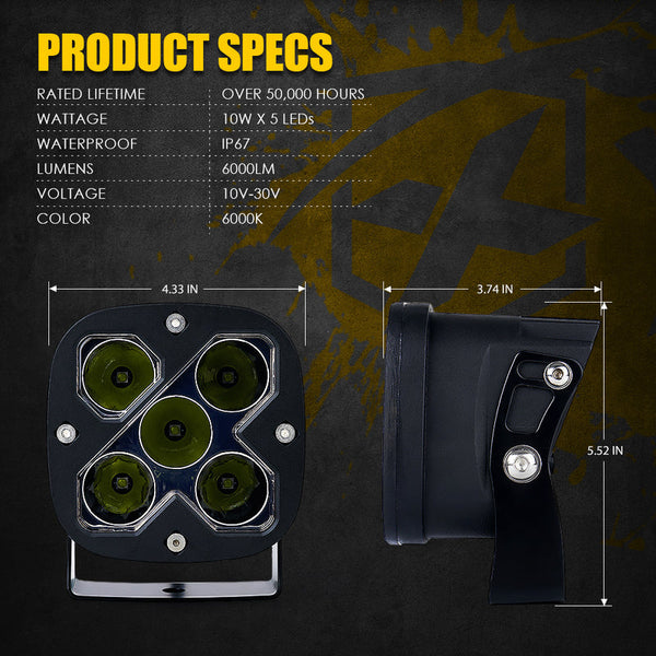 4" LED Light Pods | X-Beam Series