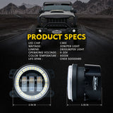 4" LED Fog Light Halo Ring for Jeep Wrangler | Adventure Series