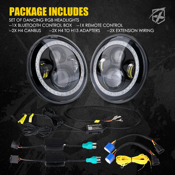 7" RGB Headlights with Chasing Halo | Exhibit Series