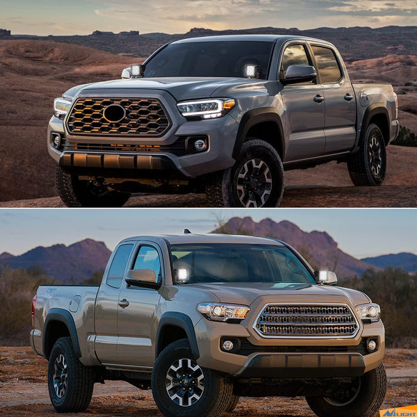 Ditch Light Brackets Hood Mount Brackets for Auxiliary Offroad LED Pod Light Work Light on 2nd Gen Toyota Tacoma 2005-2015,2 Years Warranty,Black