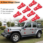 Red Door Hinge Cover Trim Exterior Accessories 8PCS for Jeep Wrangler JL JLU Sports Sahara Freedom Rubicon Unlimited Gladiator JT