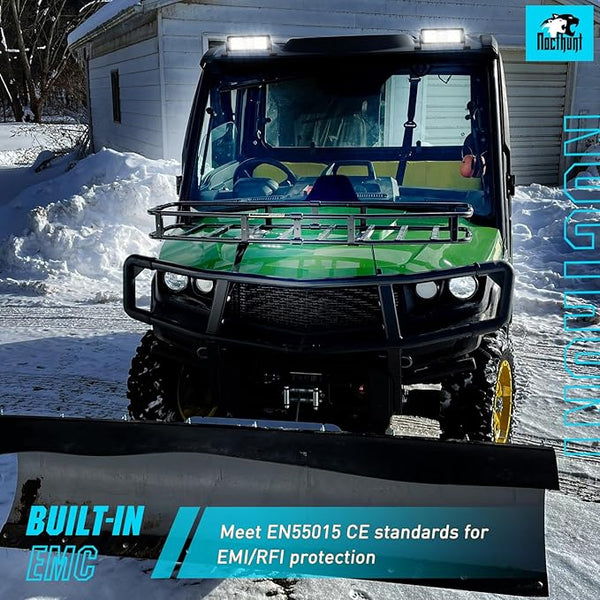 LED Light Bar 8inch 9LED Dual Row Spot LED Fog Light Screw-Less Night Vision Off Road Lights w/ 18AWG Rocker Switch Wiring Harness Kit for Driving Light on Truck ATV UTV