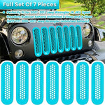 E-cowlboy 7PCS Front Grill Mesh Inserts Clip-in Grille Guard for 2007-2017 Jeep Wrangler JK JKU Sport Freedom Rubicon Sahara Unlimited