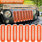 E-cowlboy 7PCS Front Grill Mesh Inserts Clip-in Grille Guard for 2007-2017 Jeep Wrangler JK JKU Sport Freedom Rubicon Sahara Unlimited