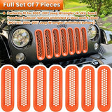 E-cowlboy 7PCS Front Grill Mesh Inserts Clip-in Grille Guard for 2007-2017 Jeep Wrangler JK JKU Sport Freedom Rubicon Sahara Unlimited