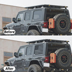 Rear Side Window Decal fits for Jeep Wrangler JK JKU 2011-2018 4 Door, Precut Matte Black American Flag Vinyl Sticker Free Installation Tools (A Pair)