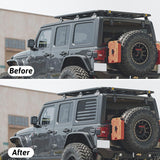 Rear Side Window Decal fits for Jeep Wrangler JK JKU 2011-2018 4 Door, Precut Matte Black American Flag Vinyl Sticker Free Installation Tools (A Pair)